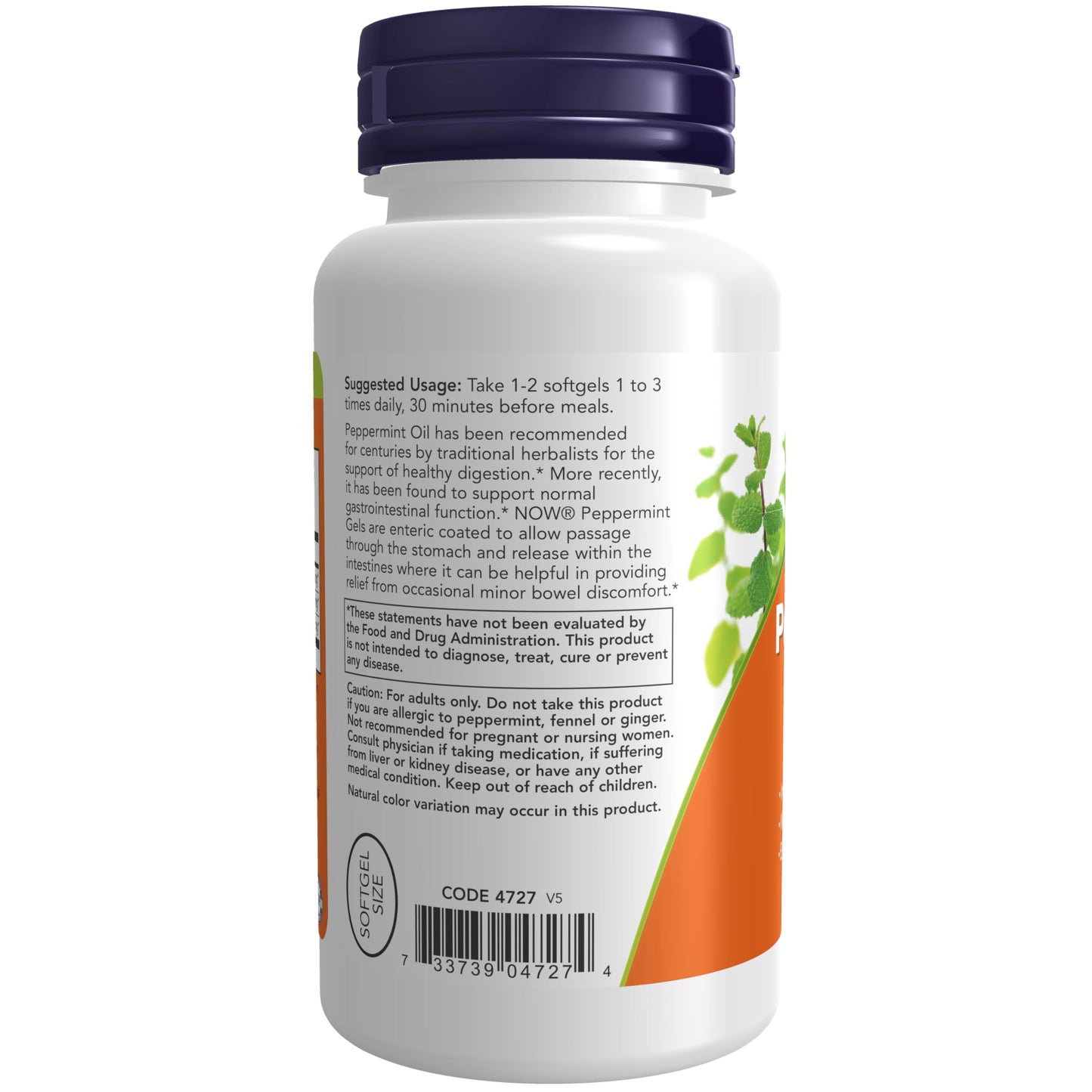 NOW Foods Supplements, Peppermint Gels with Ginger & Fennel Oils, Enteric Coated, Digestive Support*, 90 Softgels - Nirvana Guru