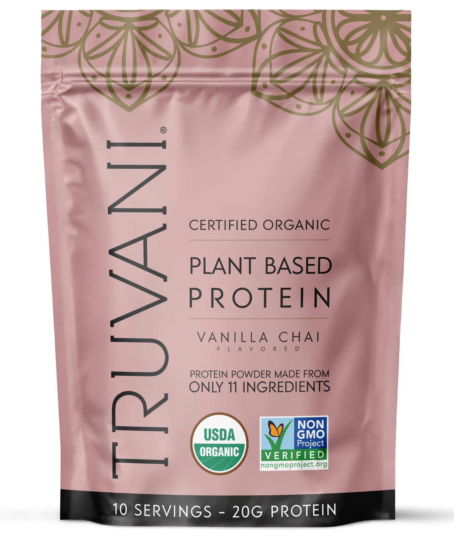 Truvani Vegan Protein Powder | Vanilla | 20g Organic Plant Based Protein | 18 Servings | Keto | Gluten & Dairy Free | Low Carb | No Added Sugar