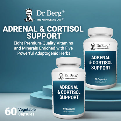 Dr. Berg Adrenal & Cortisol Capsules - Adrenal Supplement & Cortisol Manager - Mood, Focus, Relaxation and Stress Support - Adrenal Supplements with Ashwagandha Extracts - 60 Capsules - Nirvana Guru