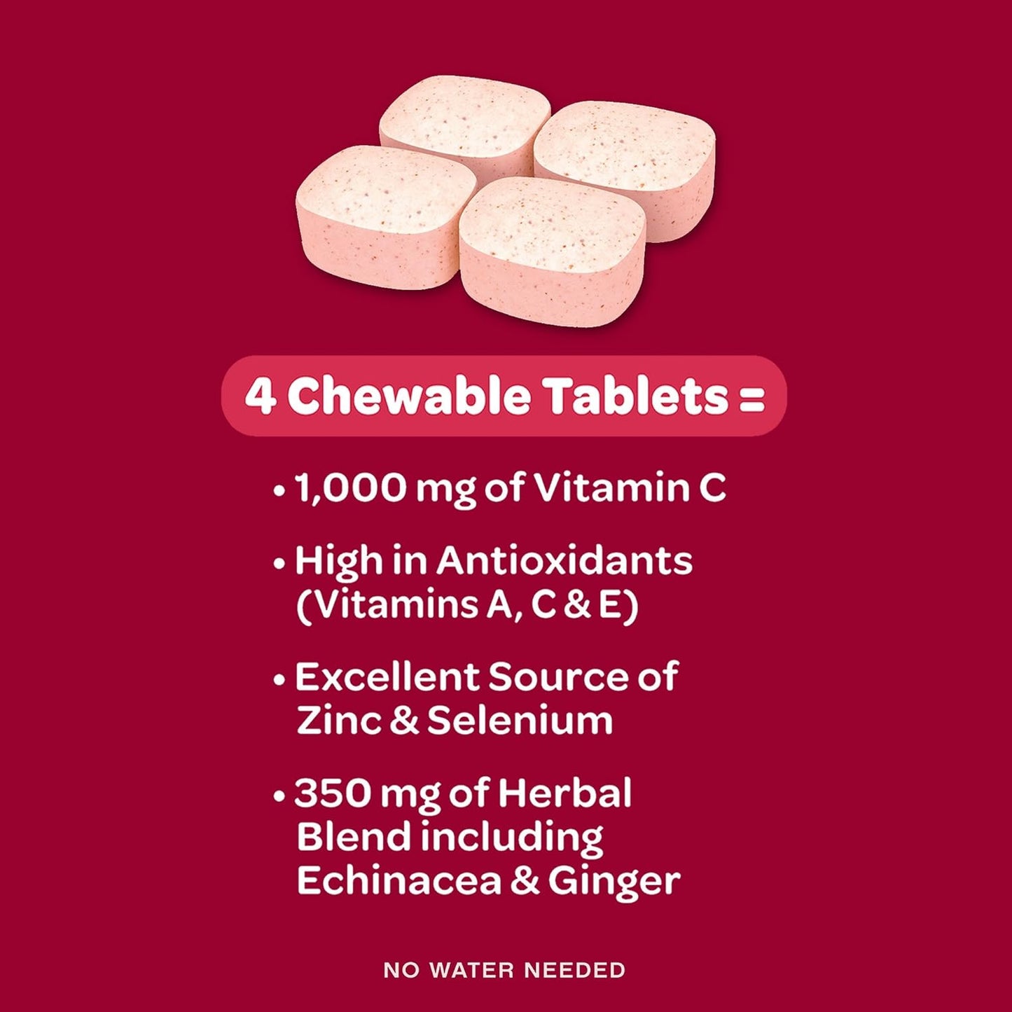 Airborne 1000mg Vitamin C + Zinc Immune Support Supplement Chewable Tablets, Very Berry Flavor with Powerful Antioxidants Vitamins A C & E, 32 Chewable Tablets (2 Pack) Nirvana Guru