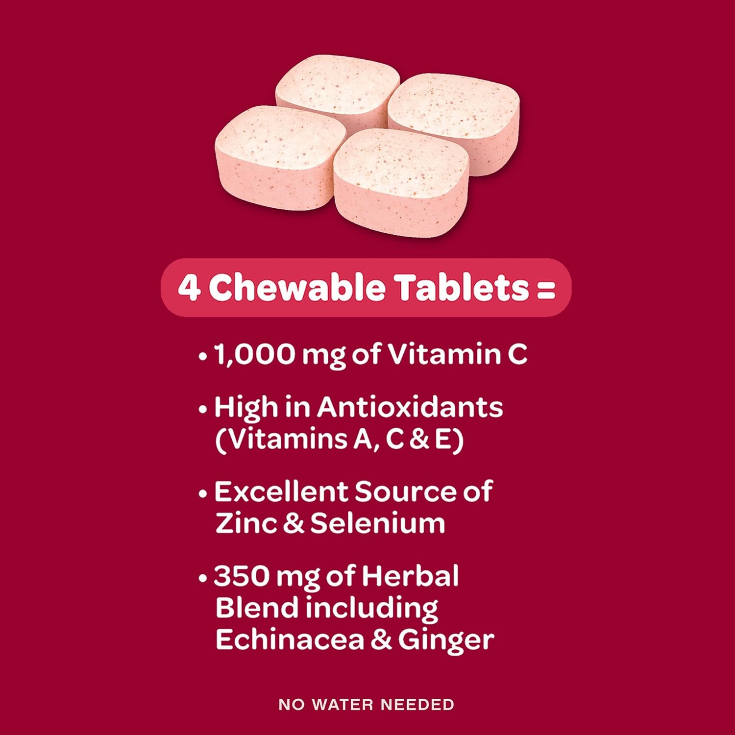 Airborne 1000mg Vitamin C + Zinc Immune Support Supplement Chewable Tablets, Very Berry Flavor with Powerful Antioxidants Vitamins A C & E, 32 Chewable Tablets (2 Pack) Nirvana Guru