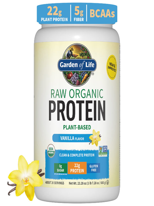 Vegan Protein Powder - Chocolate Organic Protein Powder, 22g Plant Based Protein & BCAAs, Probiotics & Digestive Enzymes - Garden of Life, Gluten & Lactose Free 1.5 LB - Nirvana Guru