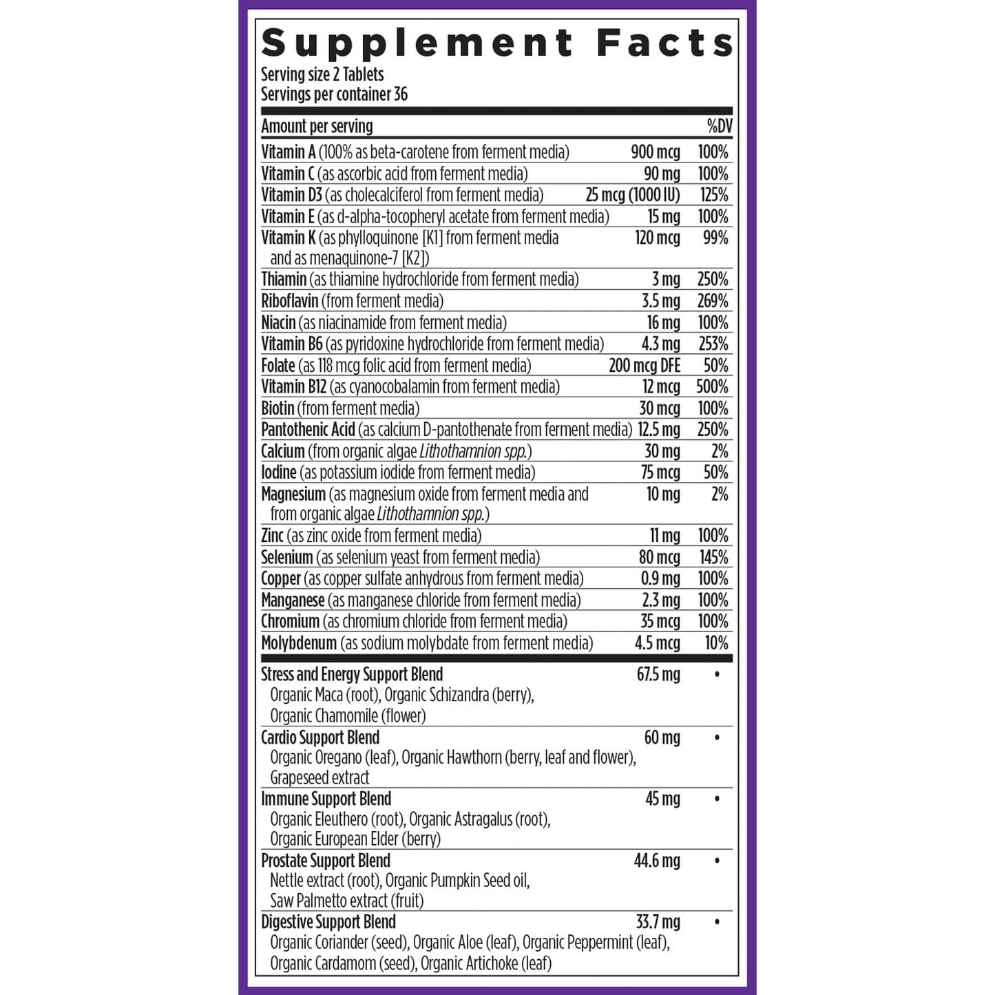 New Chapter Men's Multivitamin Advanced Formula for Stress, Brain, Immune, Heart & Energy Support, Higher Levels of Whole-Food Fermented Essential Nutrients for Men + Selenium + B Vitamins, 120 ct - Nirvana Guru