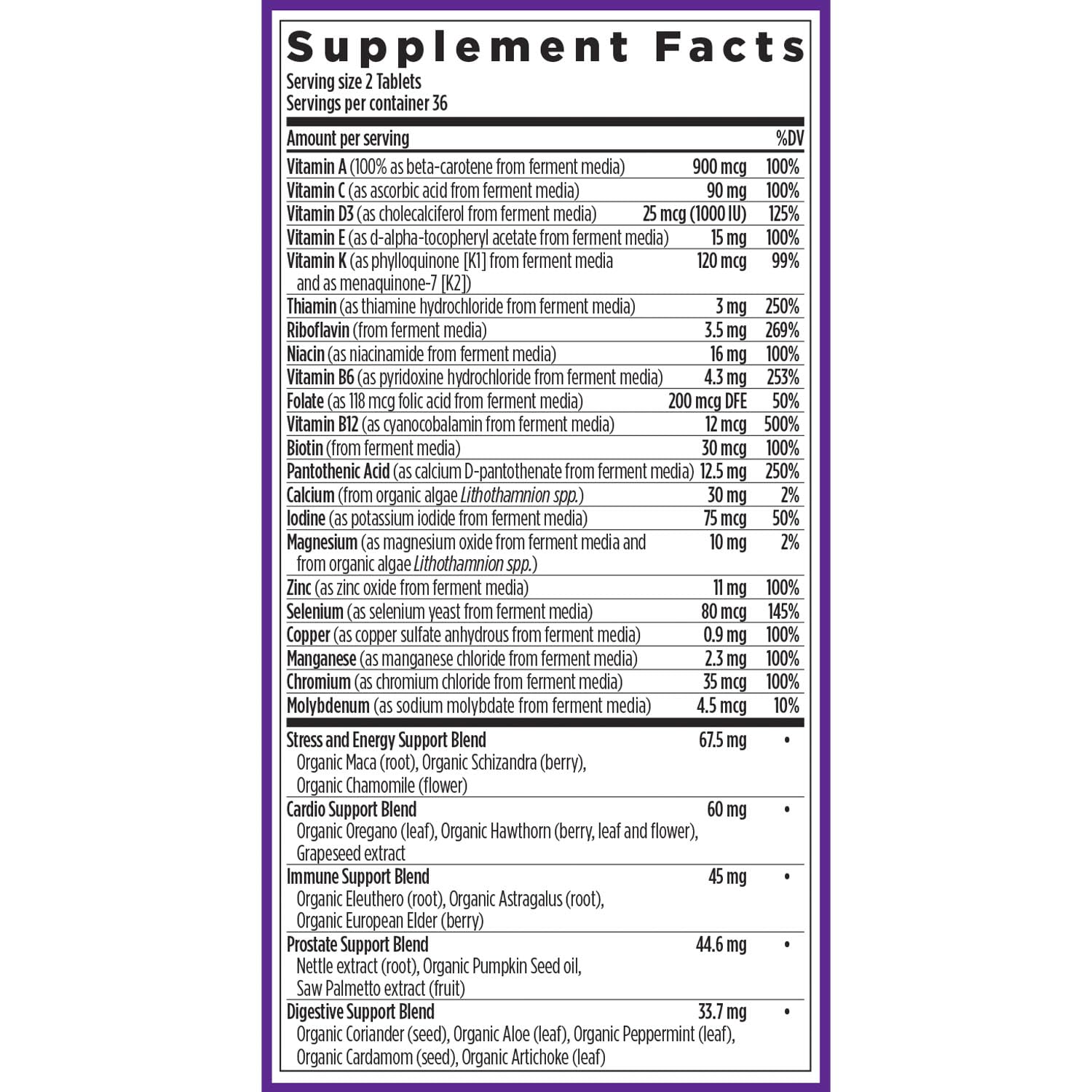 New Chapter Men's Multivitamin Advanced Formula for Stress, Brain, Immune, Heart & Energy Support, Higher Levels of Whole-Food Fermented Essential Nutrients for Men + Selenium + B Vitamins, 120 ct - Nirvana Guru
