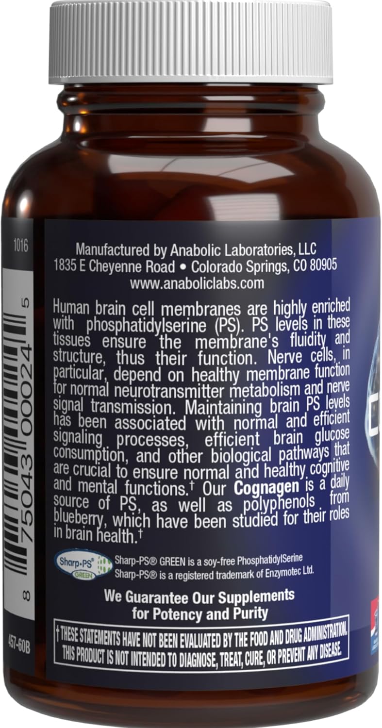 Cognagen Memory Supplement for Brain Support - Clinically Formulated Ultra High Potency Phosphatidylserine Supplement - Brain Vitamin for Memory and Focus Support - Non GMO & Soy Free - 60 Capsules Nirvana Guru