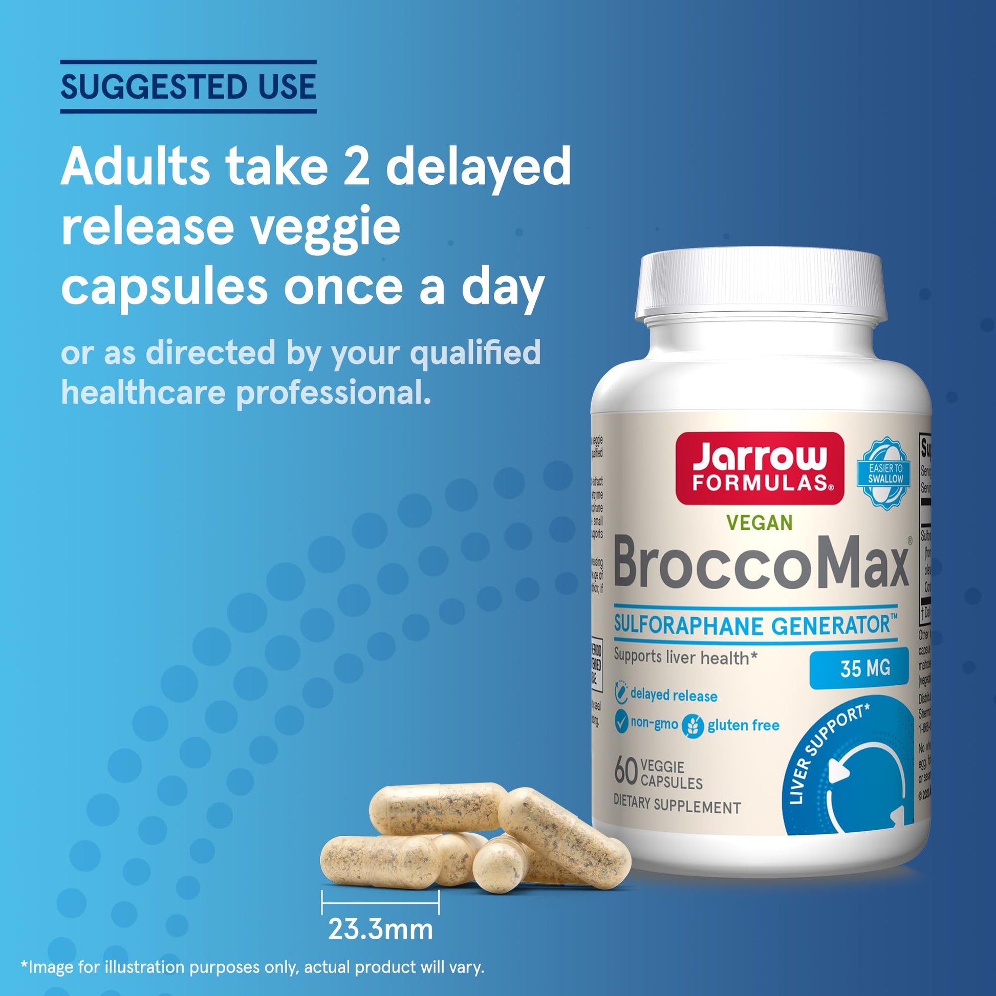 Jarrow Formulas BroccoMax Sulforaphane Glucosinolate 35 MG, Sulforaphane Generator Supports Liver Health, 120 Veggie Capsules, Up to a 60 Day Supply - Nirvana Guru