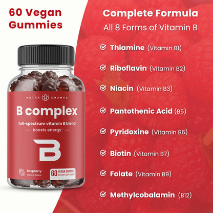 USDA Organic Vitamin B Complex Liquid Drops | B Vitamins Complex Supplement with B1, B2, B3, B6, B7, B9 & Methyl B12 Drops for Adults & Kids | Vegan Berry Flavor 2oz | 60 Servings / 2 Month Supply Nirvana Guru