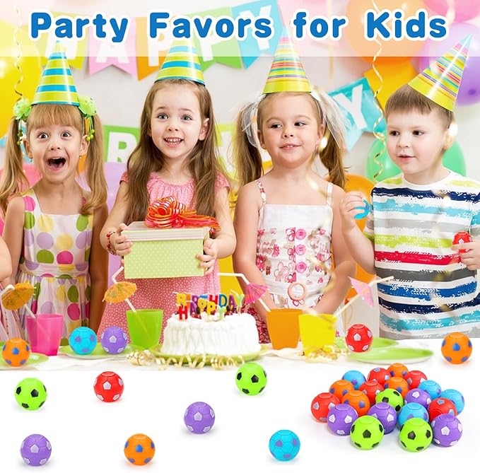 32PCS Fidget Spinner Soccer Balls Sports Birthday Party Favors Bulk for Kids 4-8 8-12 Goodie Treat Bag Stuffers Classroom Treasure Box Toys Carnival Prizes Pinata Fillers Mini Return Gifts nirvanaguru