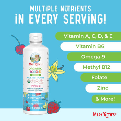 MaryRuth's Kids Multivitamin Liposomal | Vegan, Sugar-Free Vitamins for Kids | Ages 4+ | 2 Month Supply | 15.22 Fl Oz - Nirvana Guru