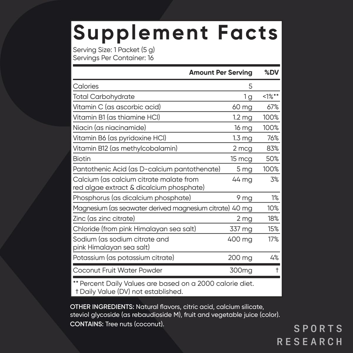Sports Research® Hydrate Electrolytes Powder Packets - Sugar-Free & Naturally Flavored with Vitamins, Minerals, and Coconut Water - Supports Hydration - 32 Packets - Variety Pack - Nirvana Guru
