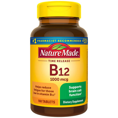 Nature Made Vitamin B12 1000 mcg, Dietary Supplement For Energy Metabolism Support, 160 Time Release Tablets, 160 Day Supply - Nirvana Guru