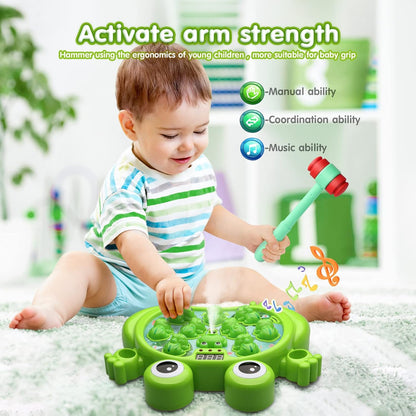 HopeRock Toys for 2 3 4 5 Year Old Boy,Toddler Toys Age 2-4, Whack A Frog Game,with 5 Modes,45 Levels,9 Music Spray and Light-up, Baby Toy Gifts for Early Learning, Birthday Gift for Toddler Boy Toys Nirvana Guru