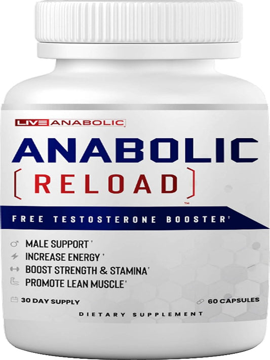 LiveAnabolic - Anabolic Reload - Vitamin D Source - 60 Capsules, 30-Day Supply - Helps Improve Energy Levels, Strength, and Stamina - Supports Lean Muscle Development - with Ashwagandha and Forskolin Nirvana Guru