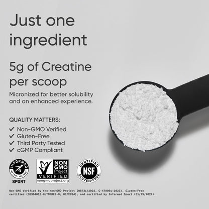 Sports Research Creatine Monohydrate - Gain Lean Muscle, Improve Performance and Strength and Support Workout Recovery - 5 g Micronized Creatine - 1.1LBS - Nirvana Guru