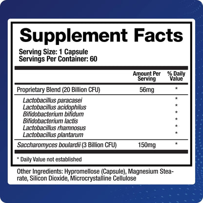 Saccharomyces boulardii Probiotic Supplement w/L. paracasei, L. rhamnosus, Bifidobacterium, Acidophilus – Prebiotic Complement – Temp-Stable, 30-60 Day Supply Nirvana Guru