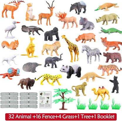 Animals Figure,54 Piece Mini Jungle Toys Set,ValeforToy Realistic Wild Vinyl Plastic Animal Learning Party Favors for Boys Girls Kids Toddlers Forest Small Playset Cupcake Topper nirvanaguru