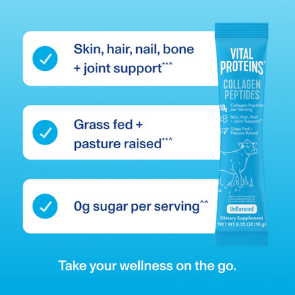 Vital Proteins Collagen Peptides Powder - Supports Hair, Nail, Skin, Bone & Joint Health, Unflavored, Collagen Protein 9.33 OZ - Nirvana Guru