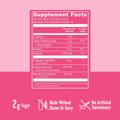 Vital Proteins Beauty Collagen (Strawberry Lemon, Canister) - 120mg of Hyaluronic Acid and 15g of Collagen Per Serving - Nirvana Guru