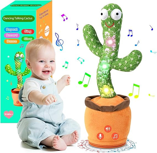 Dancing Talking Cactus Toy for Baby Toddler, Boys Girls Gifts Singing Mimicking Recording Repeating What You Say Baby Toys with 120 English Songs (Adjustable Volume) nirvanaguru