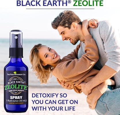 Black Earth Zeolite with Humic Fulvic Acids, Trace Minerals, for Adults and Kids Supports Gut Health, Immune Support, Digestion and Elimination and More 1oz Liquid Pump Spray Supplement Nirvana Guru
