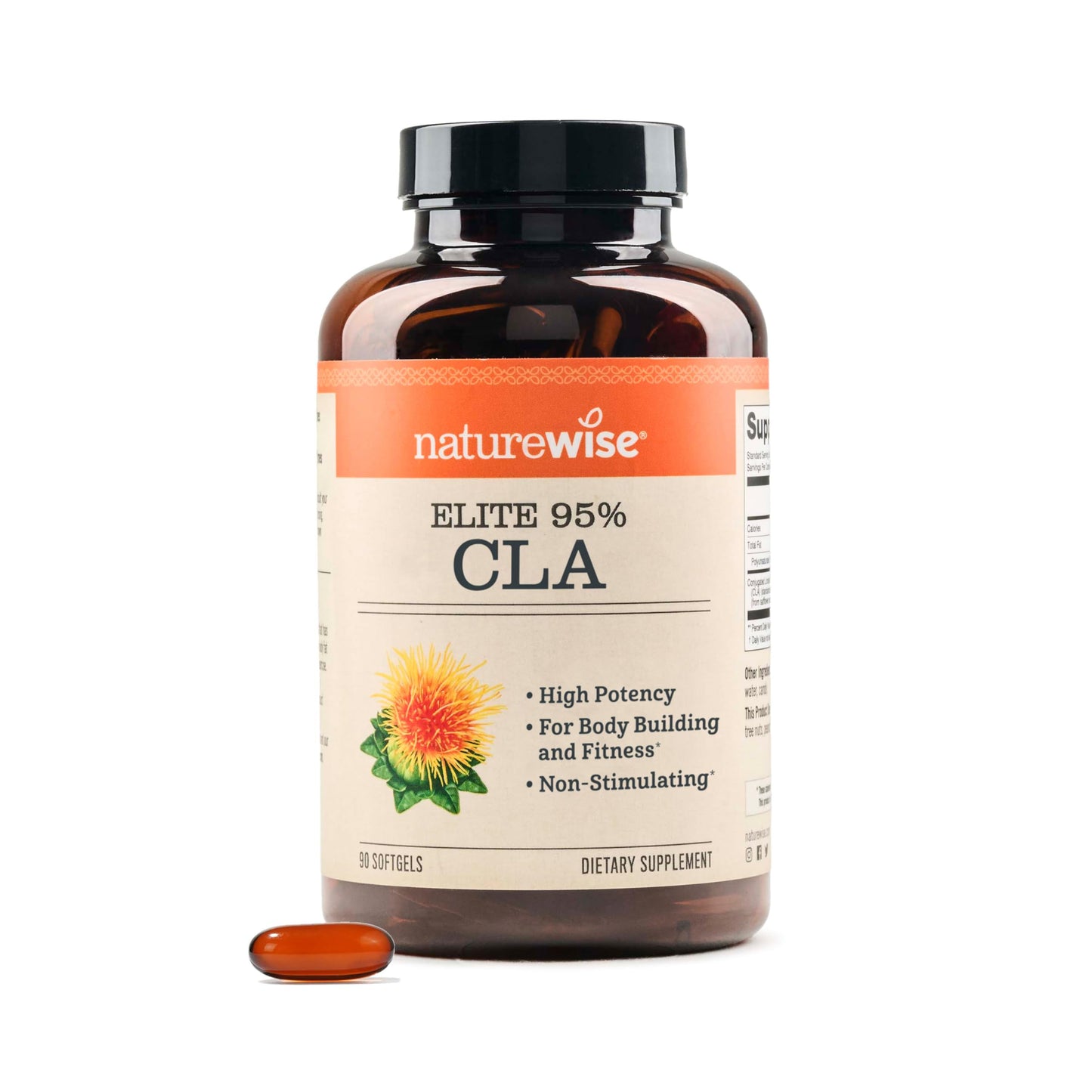 NatureWise CLA 1300 - 95% Active Conjugated Linoleic Acid for Women and Men, Not Stimulating, Supports Weight & Fitness Goals - Non-GMO, Gluten Free - 180 Softgels[2-Month Supply] - Nirvana Guru