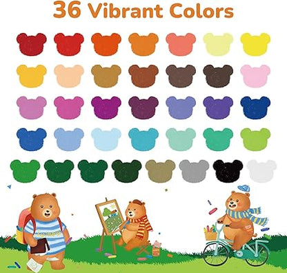 36 Color Twist Crayons for Toddlers 1-3 and Kids 4-8, Non-Toxic Washable Crayons 2-4, Ultra-Silky Easy-Grip Art Supplies, Ideal Coloring Gift for Boys and Girls nirvanaguru