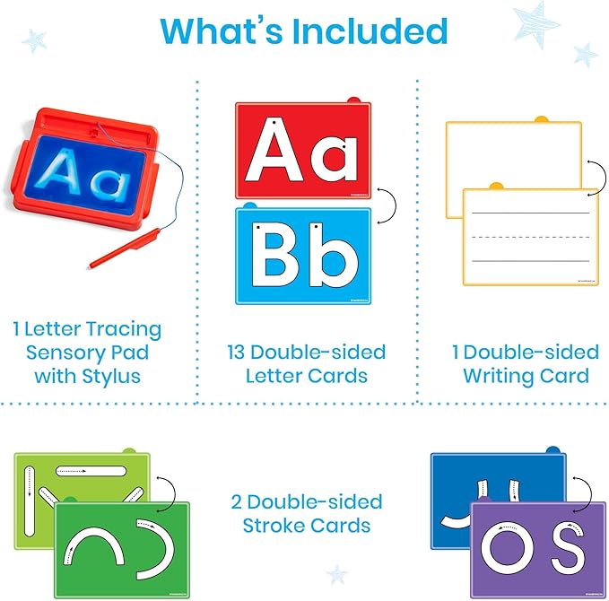 hand2mind Letter Tracing Sensory Pad, Reusable Handwriting Practice for Kids 3-5, Learn to Write, Letter Tracing Board, Toddler Writing Practice, Montessori Alphabet Toys, Preschool Learning Toys nirvanaguru