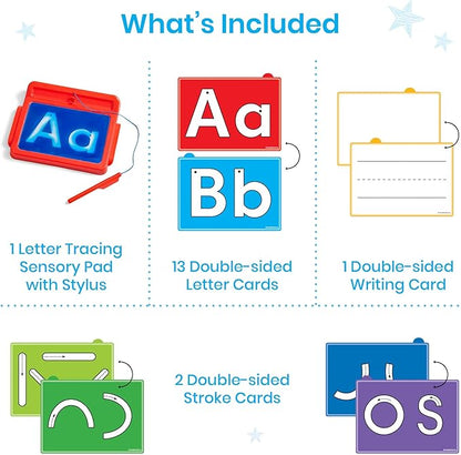 hand2mind Letter Tracing Sensory Pad, Reusable Handwriting Practice for Kids 3-5, Learn to Write, Letter Tracing Board, Toddler Writing Practice, Montessori Alphabet Toys, Preschool Learning Toys nirvanaguru