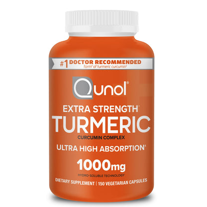 Qunol Turmeric Curcumin Supplement, 1000mg with Ultra High Absorption, for Joint Support, Extra Strength Capsules, 150 Count Nirvana Guru