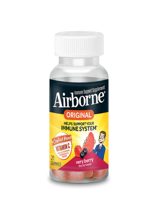 Airborne 750mg Vitamin C Gummies For Adults, Immune Support Supplement with Powerful Antioxidants Vitamins C & E - 42 Gummies, Very Berry Flavor Nirvana Guru