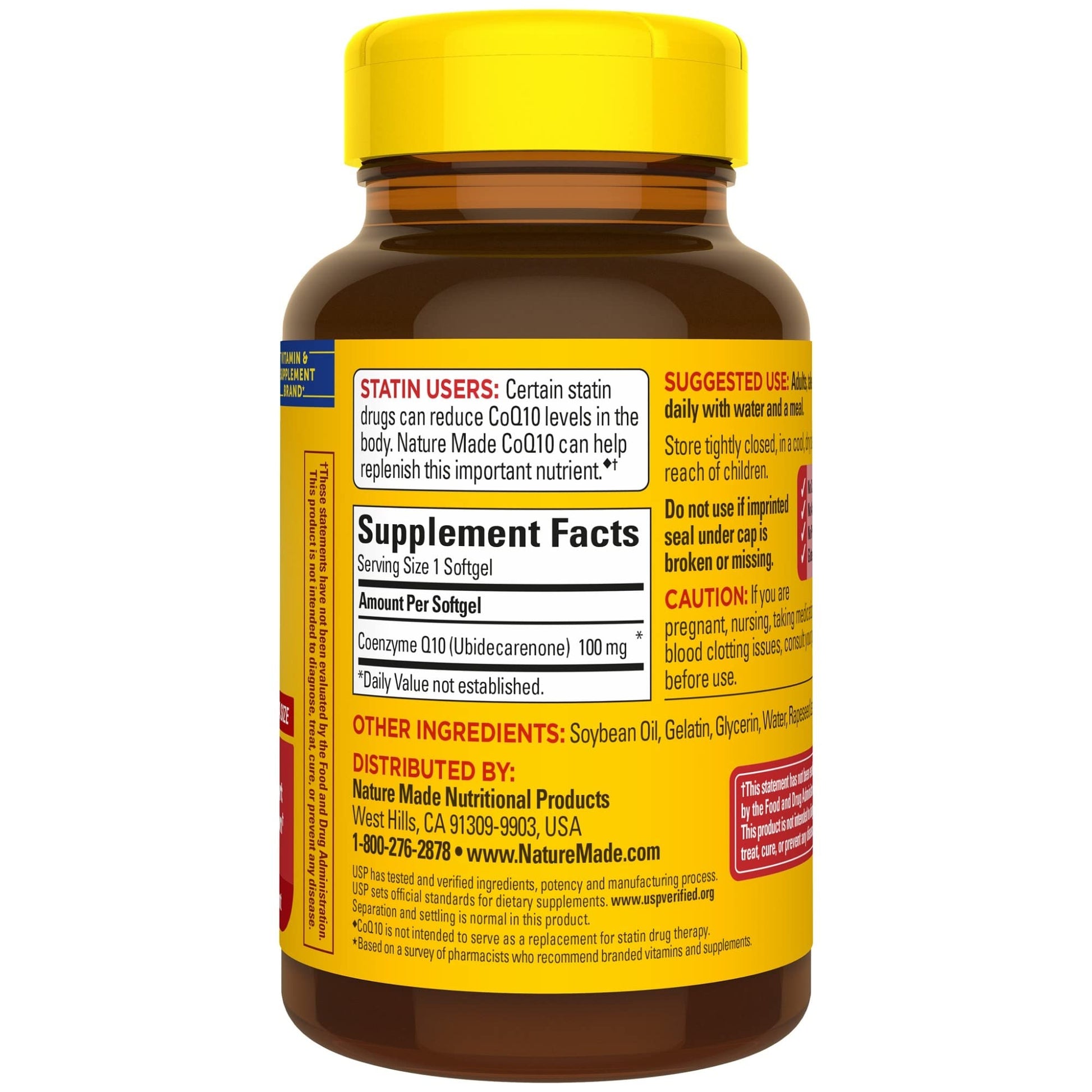 Nature Made CoQ10 100mg, Dietary Supplement for Heart Health Support, 120 Softgels, 120 Day Supply - Nirvana Guru
