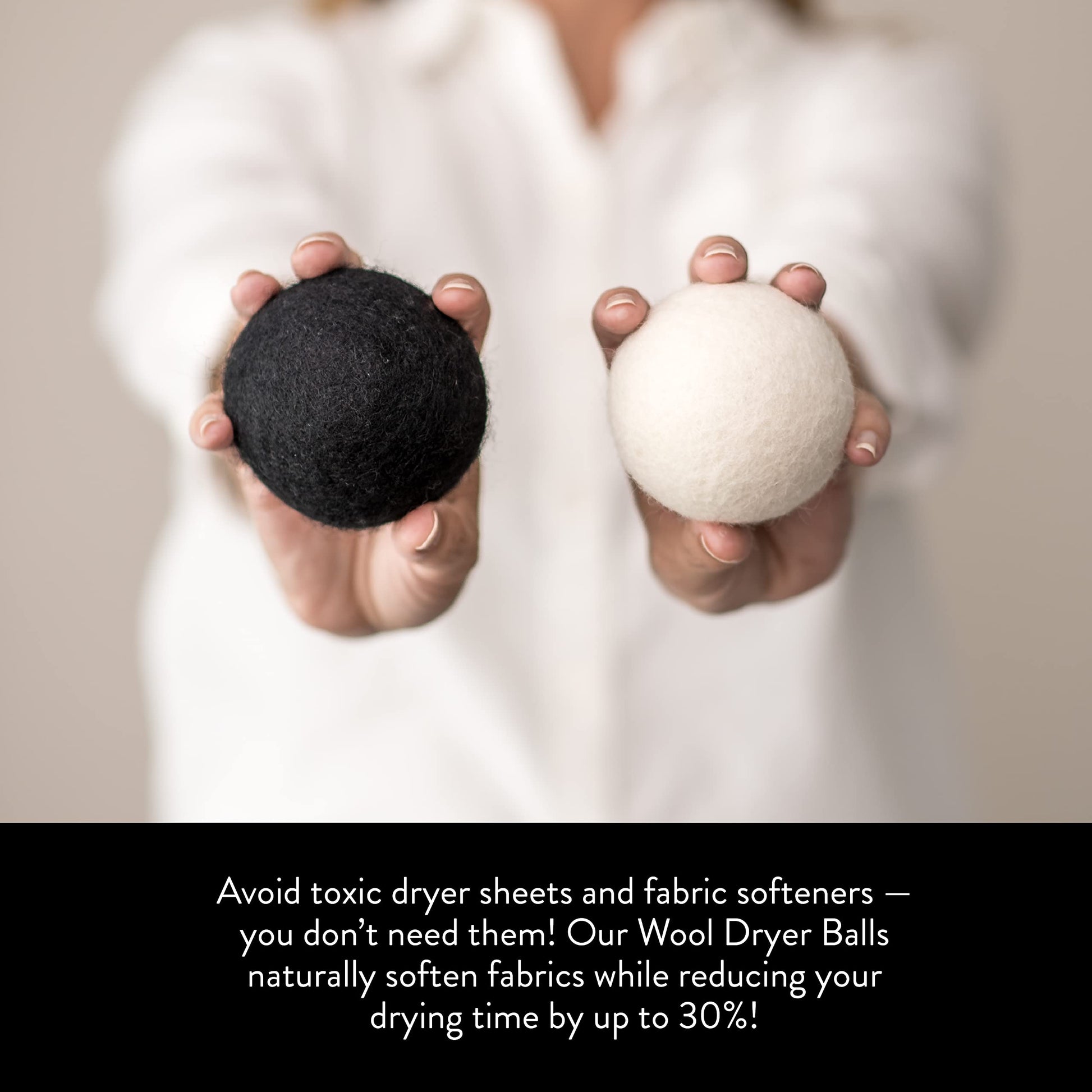 Molly's Suds Wool Dryer Balls | XL, Premium Organic Fabric Softener, Hypoallergenic, Hand-Felted, Reusable, Reduce Drying Time | White, Set of 6 Nirvana Guru