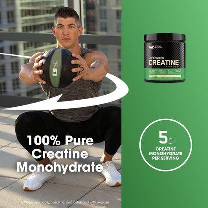 Optimum Nutrition Micronized Creatine Monohydrate Powder, Unflavored, 120 Servings, 600 Grams (Packaging May Vary) Nirvana Guru