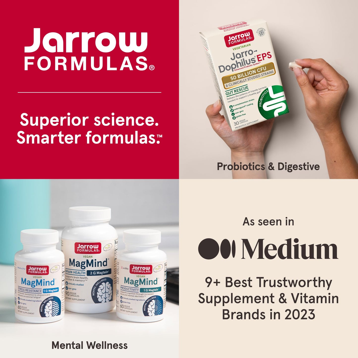 Jarrow Formulas Probiotics 10 Billion CFU - Probiotic Supplement Capsules for Gut Health for Women and Men, 120 Veggie Capsules, Up to 60 Days - Nirvana Guru