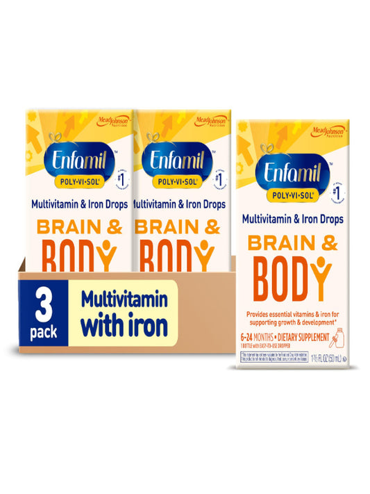Enfamil Poly-Vi-Sol with Iron Liquid Multivitamin Drops, Supports Growth & Development*, 50mL Bottle - Nirvana Guru
