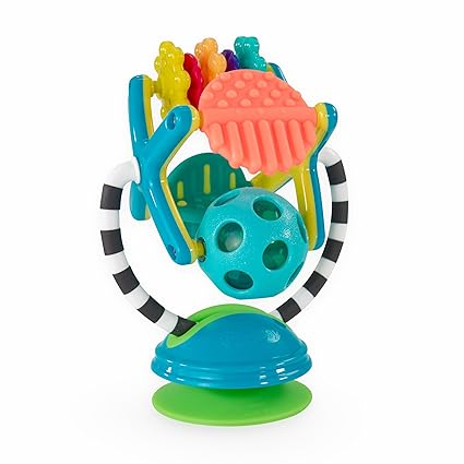 Sassy Teethe & Twirl Sensation Station 2-in-1 Suction Cup High Chair Toy, Developmental Tray Toy for Early Learning, Ages 6+ Months nirvanaguru