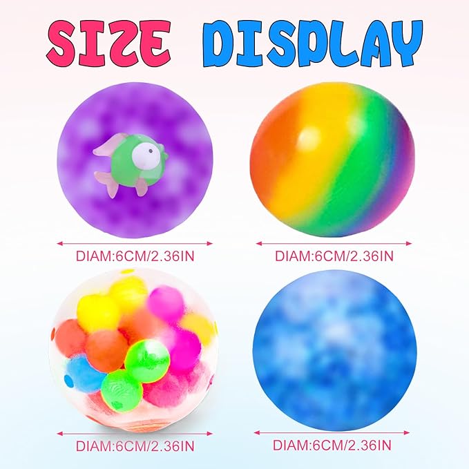 Stress Balls Set, Squishy Stress Ball, 4 Pack Squeeze Ball for Adults, Squeeze Ball for Adults Stress Relieve, Stress Relieve, Increase Entertainment nirvanaguru