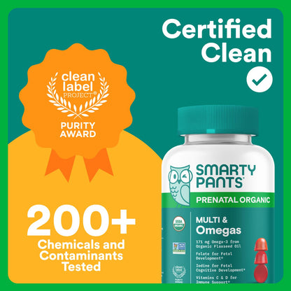 SmartyPants Prenatal Vitamins for Women, Sugar Free Multivitamin Gummies: Methylfolate, Omega 3 (ALA) Vitamin D3, C, Vitamin B12, B6, A, K & Zinc, Inositol, Erythritol Free, 60 Count (20 Day Supply) Nirvana Guru