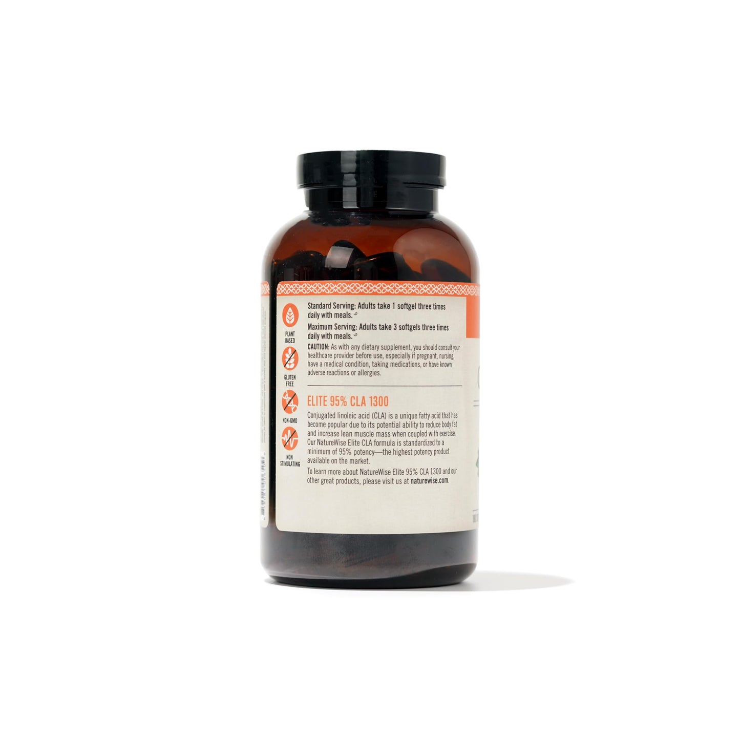 NatureWise CLA 1300 - 95% Active Conjugated Linoleic Acid for Women and Men, Not Stimulating, Supports Weight & Fitness Goals - Non-GMO, Gluten Free - 180 Softgels[2-Month Supply] - Nirvana Guru