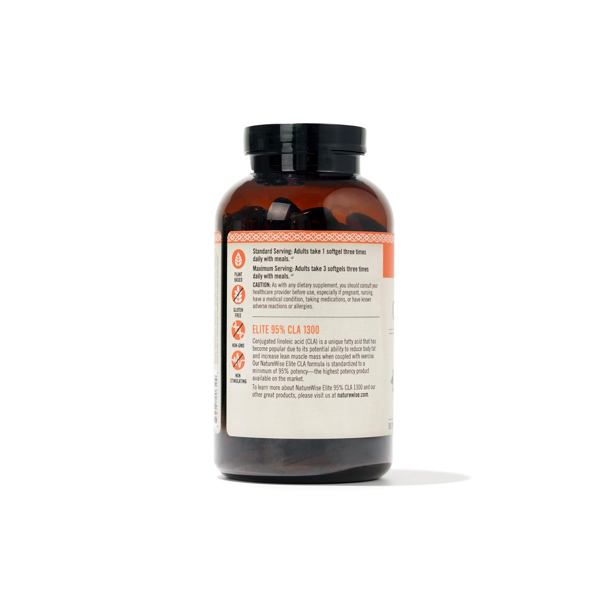 NatureWise CLA 1300 - 95% Active Conjugated Linoleic Acid for Women and Men, Not Stimulating, Supports Weight & Fitness Goals - Non-GMO, Gluten Free - 180 Softgels[2-Month Supply] - Nirvana Guru