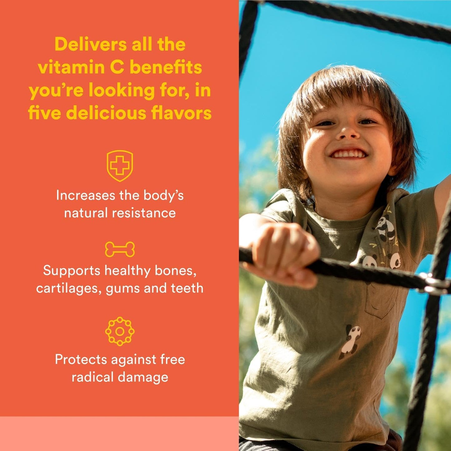 Natural Factors, Kids Chewable Vitamin C 500 mg, Supports Immune Health, Bones, Teeth and Gums, Tangy Orange, 180 Count (Pack of 1) - Nirvana Guru