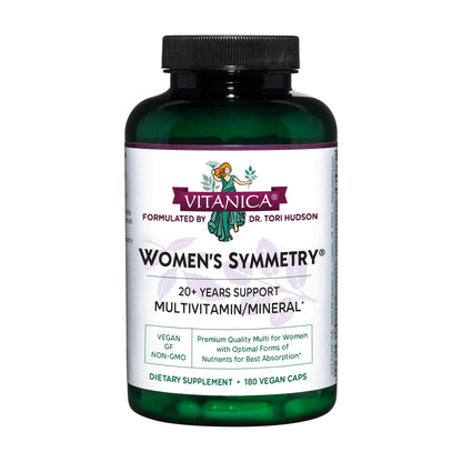 Vitanica, Women's Symmetry, High Potency Daily Multivitamin, Vegan, 180 Capsules - Nirvana Guru