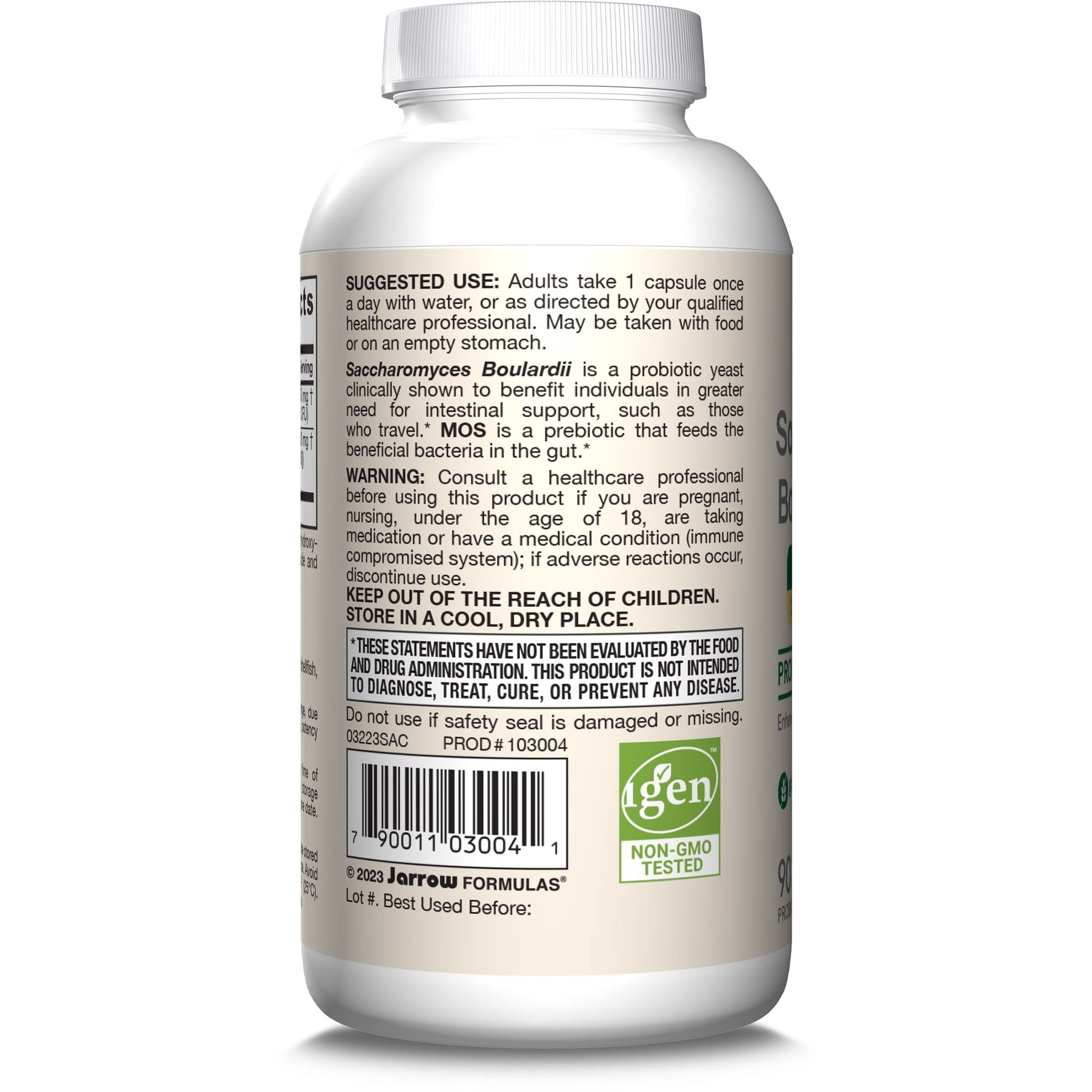 Jarrow Formulas Saccharomyces Boulardii Probiotics + MOS 5 Billion CFU Probiotic Yeast for Intestinal Health Support, Gut Health Supplements for Women and Men, 180 Veggie Capsules, 180 Day Supply - Nirvana Guru