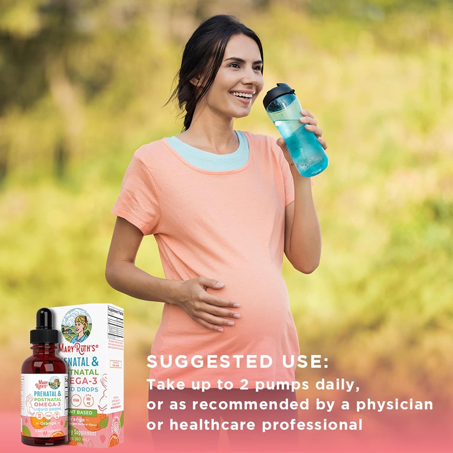 MaryRuth Organics Prenatal & Postnatal Omega-3 Liquid Drops 800mg DHA & 8mg of EPA Per Serving | Overall Wellness for Mom & Baby | 2oz - Nirvana Guru