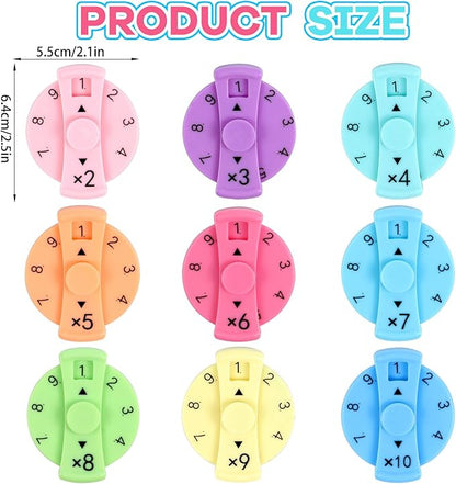 9 Pcs Math Fidget Spinners – Educational Fidget Toys for Kids | Learn Multiplication & Division with Math Spinner Game | Classroom Rewards & Home Learning nirvanaguru