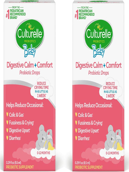 Culturelle Baby Digestive Calm & Comfort Probiotic (Age 0-12 Mos) 8.5Ml, Helps Periodic Colic, Gas, Fussiness, Crying & Digestive Upset In Infants & Newborns, Vegan Non-Gmo Gluten-Free, 1 Mos. Supply Nirvana Guru