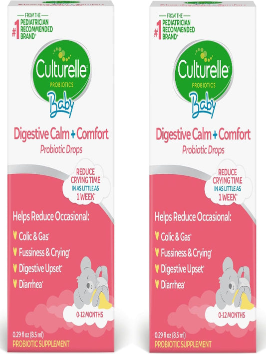 Culturelle Baby Digestive Calm & Comfort Probiotic (Age 0-12 Mos) 8.5Ml, Helps Periodic Colic, Gas, Fussiness, Crying & Digestive Upset In Infants & Newborns, Vegan Non-Gmo Gluten-Free, 1 Mos. Supply Nirvana Guru
