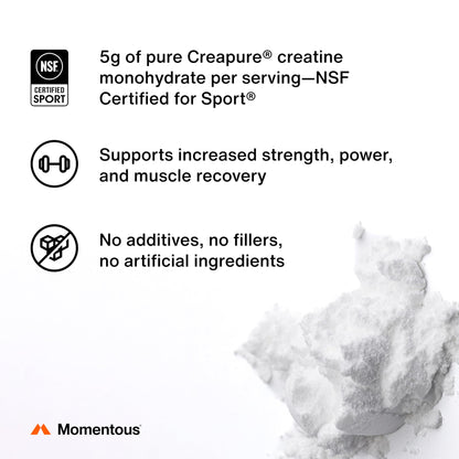 Momentous Creatine Monohydrate Powder - Creapure® Creatine Powder Supports Strength, Lean Muscle, & Recovery for Men & Women - 5 g per Serving - 90 Servings Nirvana Guru
