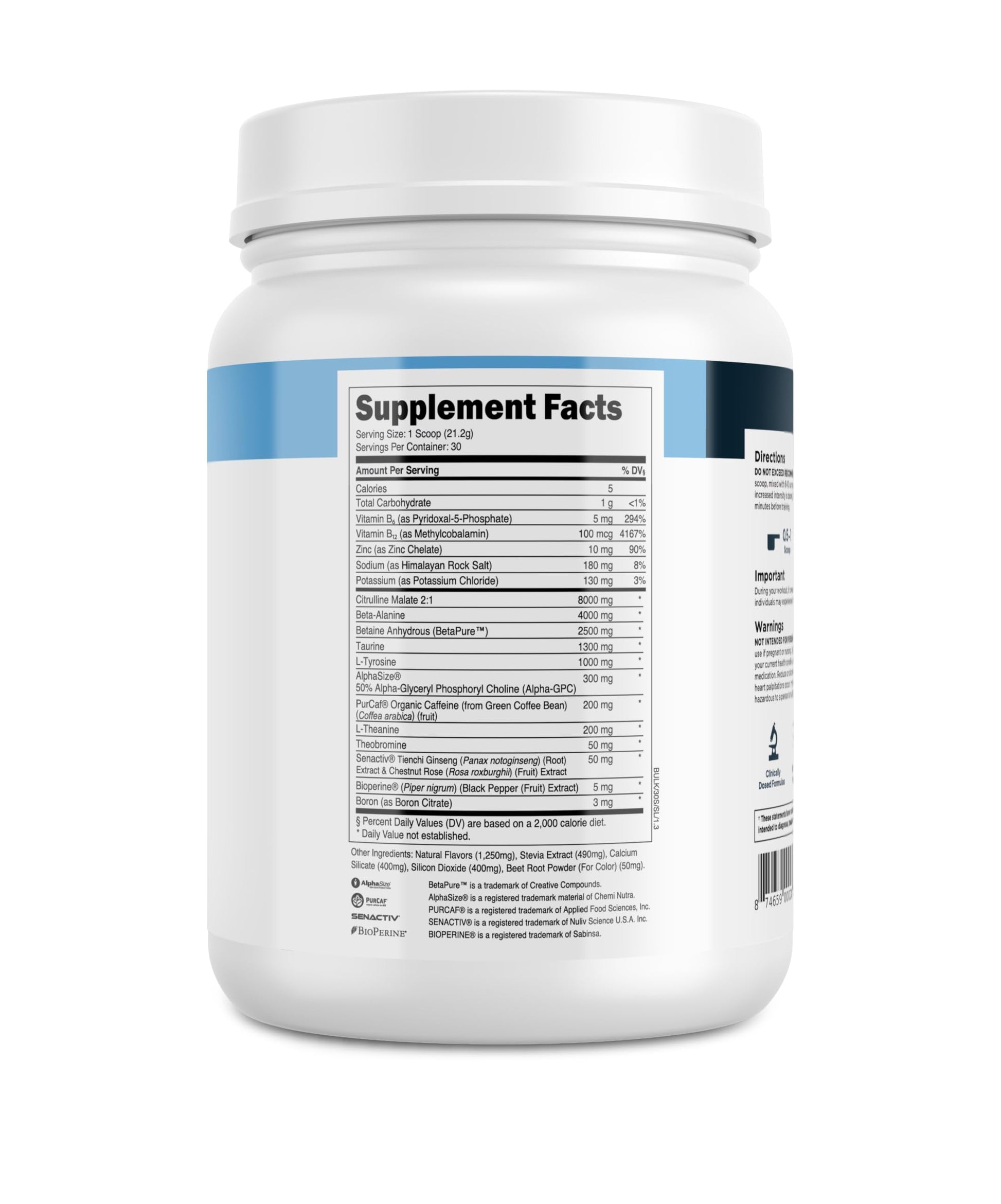 Transparent Labs Bulk Pre Workout Powder - Naturally Sweetened Advanced Pre-Workout Formula for Muscle Building and Strength - 30 Servings, Peach Mango Nirvana Guru