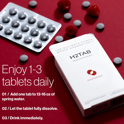 Molecular H2TAB Hydrogen Tablets with Magnesium -12 PPM Hydrogen Tablets for Drinking Water -Rich in Antioxidants, Supports Cellular Health, Recovery & Cognitive Function |30 Count Raspberry Nirvana Guru